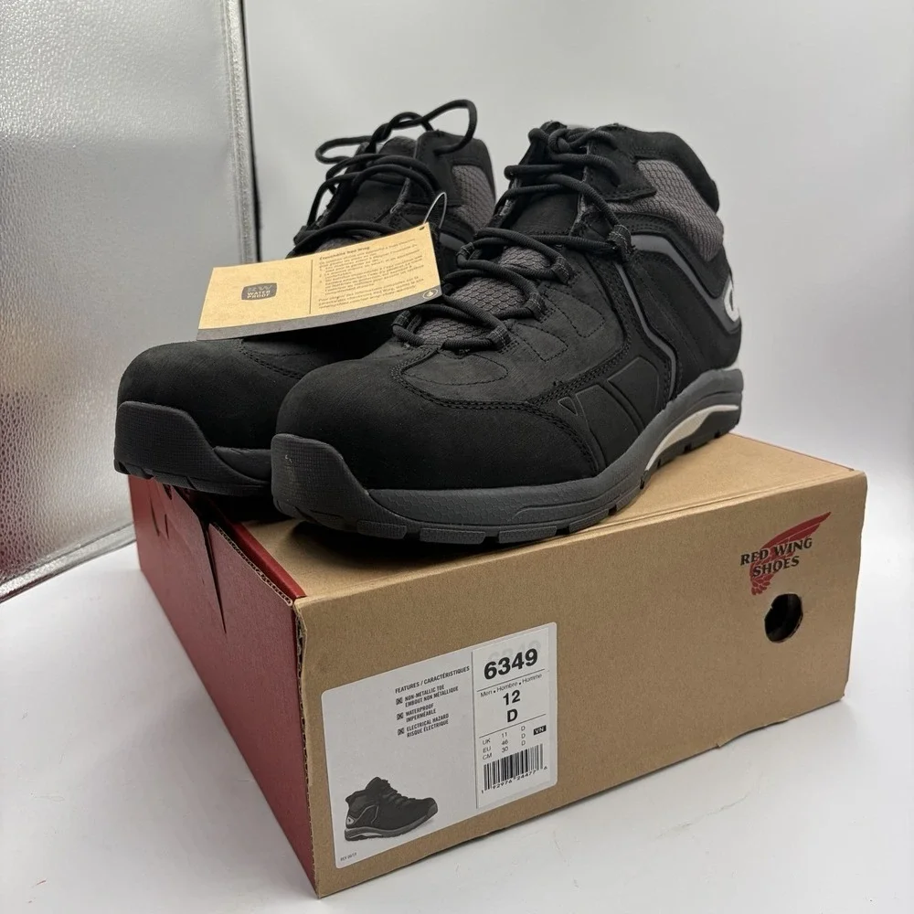 Red Wing CoolTech Athletics 6349 Men's Size 12 D Work Boots Black